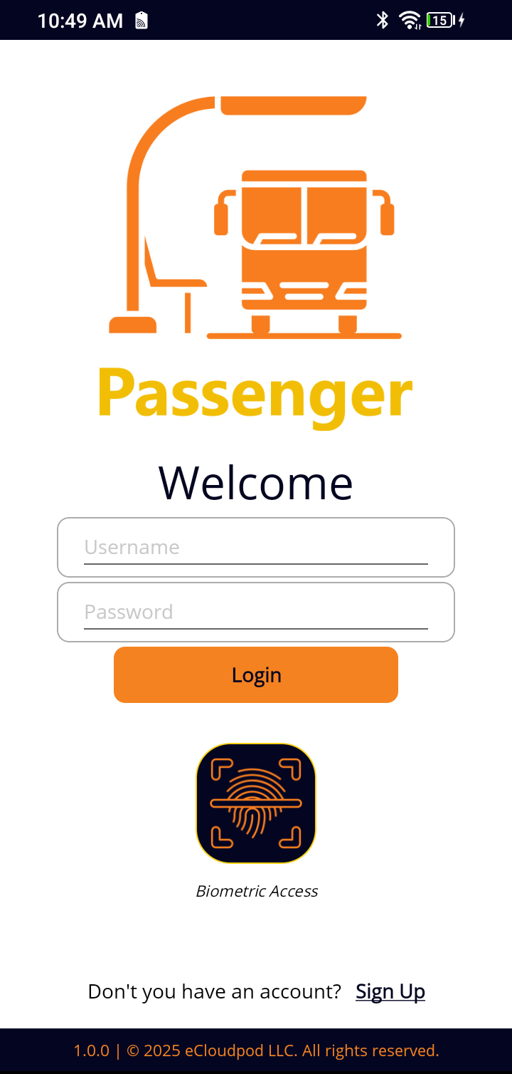 Passenger App Screenshot 1